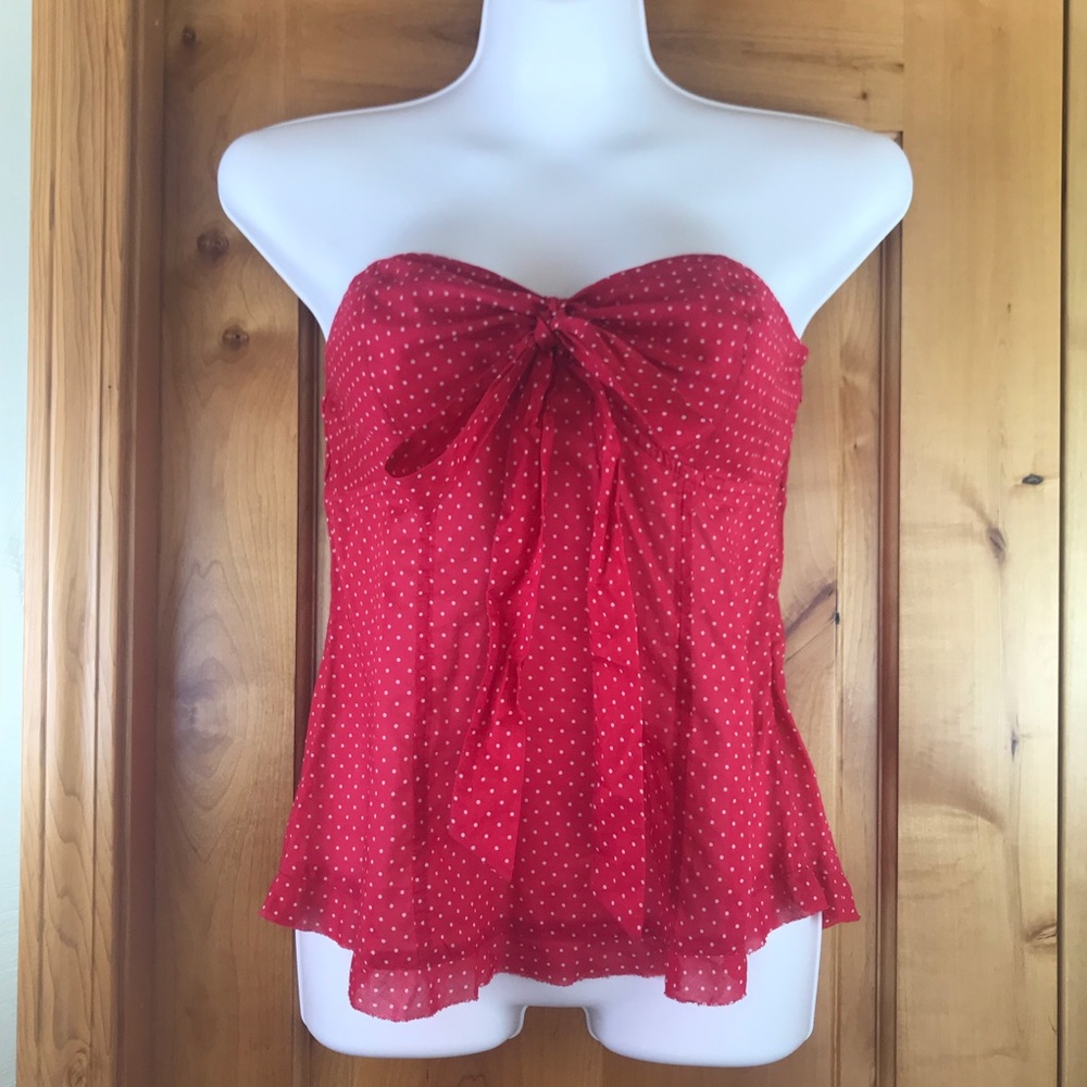 Victoria’s Secret Red Polka Dot Tube Corset Top